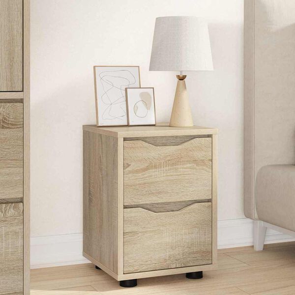 vidaXL Bedside Table Sonoma Oak 30.5 x 30 x 43 cm Engineered Wood