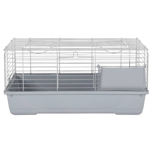 vidaXL Small Animal Cage Grey 80x45x39 cm Polypropylene and Metal