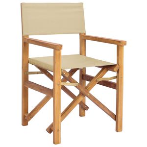 vidaXL Director Chair Brown and Beige Solid Teak Wood