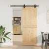 vidaXL Sliding Door with Hardware Set 80x210 cm Solid Wood Pine