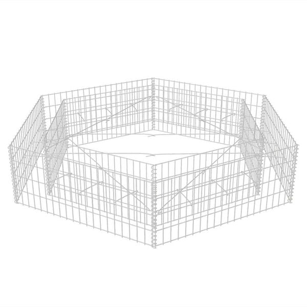 vidaXL Hexagonal Gabion Raised Bed 200x173x40 cm