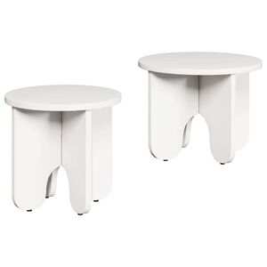 vidaXL Coffee Table 2 pcs White Solid Pine wood