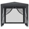 vidaXL Party Tent with 4 Mesh Sidewalls Anthracite 2.5x2.5 m HDPE