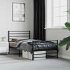 vidaXL Metal Bed Frame without Mattress with Footboard Black 90x200cm