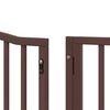 vidaXL Dog Gate with Door Foldable 12 Panels Brown 960 cm Poplar Wood