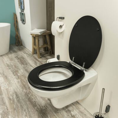 Tiger Toilet Seat Leatherlook MDF Black 252540746