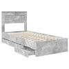 vidaXL Bed Frame with Drawer Concrete Grey 100 x 200 cm Engineer Wood