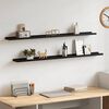 vidaXL Wall Shelves 2 pcs Black 115x9x3 cm