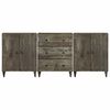 vidaXL 3 Piece Sideboards Light Grey 60x33.5x75 cm Solid Wood Mango