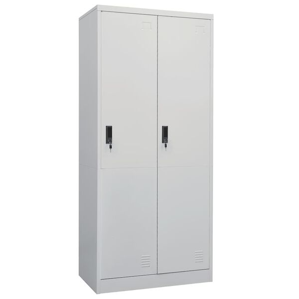 vidaXL Wardrobe Light Grey 80x50x180 cm Steel