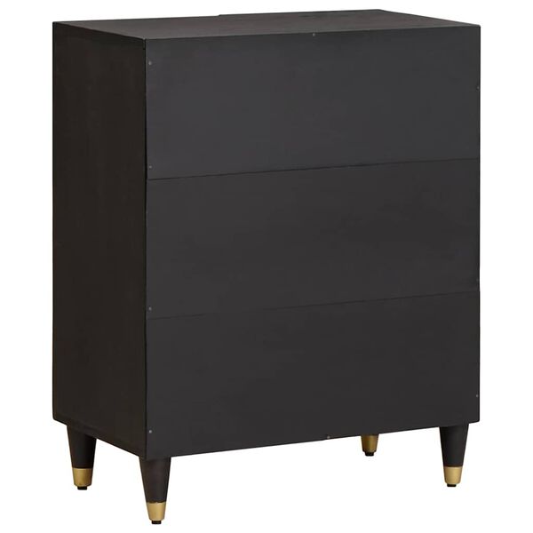 vidaXL Sideboard Black 60 x 33 x 75 cm Solid Mango Wood