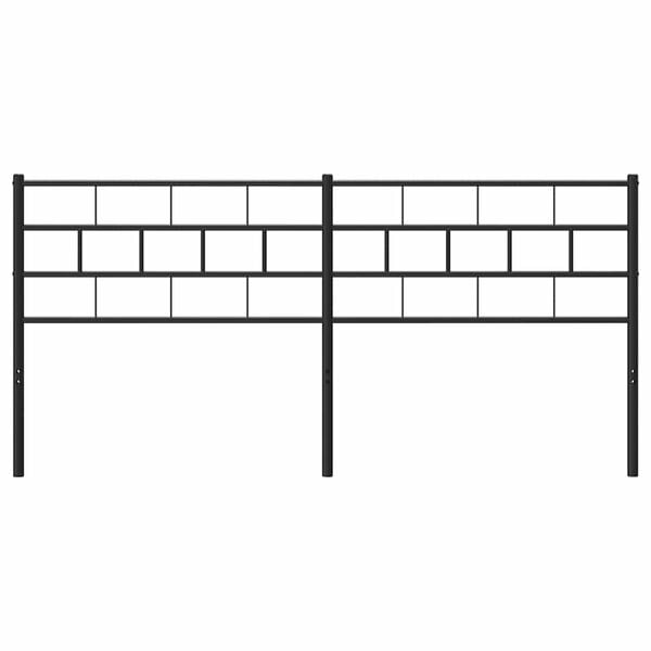 vidaXL Metal Replace Headboard Black 193 cm