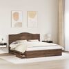 vidaXL Bed Frame with Drawer Brown Oak 200 x 200 cm Engineer Wood