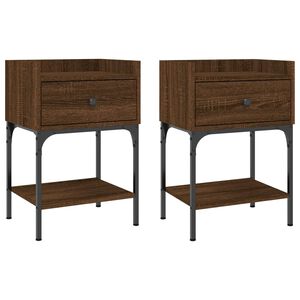 vidaXL Bedside Tables 2 pcs Brown Oak 40.5x31x60 cm Engineered Wood
