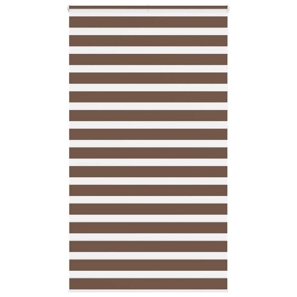 vidaXL Zebra Blind Brown 130x230 cm Fabric Width 125.9 cm Polyester