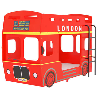 vidaXL Bunk Bed London Bus Red MDF 90x200 cm