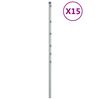 vidaXL Fence Posts 15 pcs Silver 120 cm Galvanised Steel