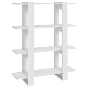 vidaXL Book Cabinet/Room Divider High Gloss White 100x30x123.5 cm