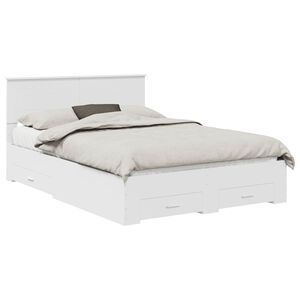 vidaXL Bed Frame with Headboard White 150 x 200 cm Engineered Wood