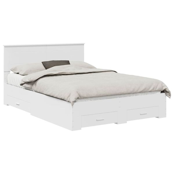 vidaXL Bed Frame with Headboard White 150 x 200 cm Engineered Wood