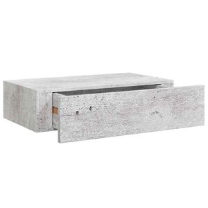 vidaXL Wall-mounted Drawer Shelf Concrete Grey 40x23.5x10cm MDF