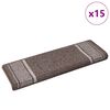 vidaXL Self-adhesive Stair Mats 15 pcs Brown 65 x 21 x 4 cm