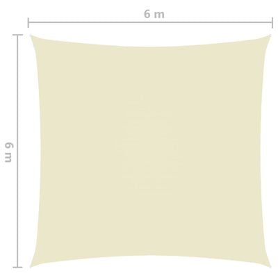 vidaXL Sunshade Sail Oxford Fabric Square 6x6 m Cream