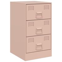 vidaXL Bedside Cabinet Pink 34.5x39x62 cm Steel