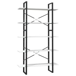 vidaXL 5-Tier Book Cabinet White 100x30x175 cm Pinewood