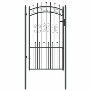 vidaXL Fence Gate with Spear Top KAMPEN 103 x 175 cm Steel Grey