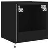 vidaXL TV Wall Cabinet with LED Lights Black 40.5x35x40 cm