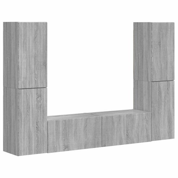 vidaXL TV Cabinet Set 6 pcs Grey Sonoma Engineered Wood