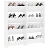vidaXL Wall Shoe Cabinets 4 pcs White 60x18x60 cm Engineered Wood