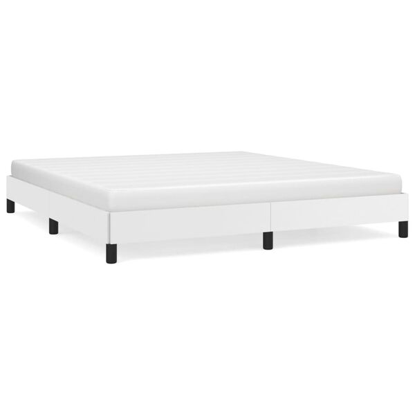 vidaXL Bed Frame without Mattress White Super King Faux Leather