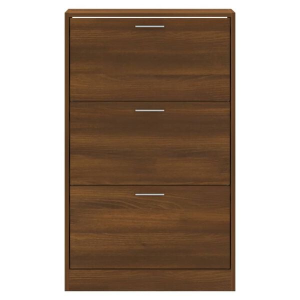 vidaXL Shoe Cabinet Brown Oak 63x24x103 cm Engineered Wood