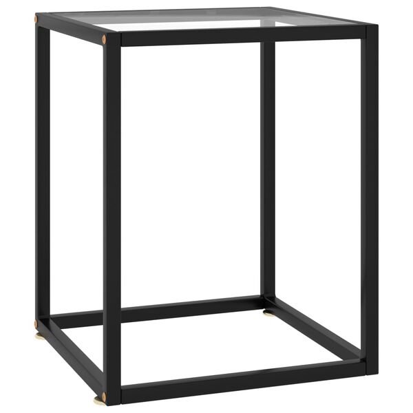 vidaXL Coffee Table Black with Tempered Glass 40x40x50 cm