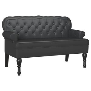 vidaXL Bench Black 119.5 x 64.5 x 75 cm Faux Leather