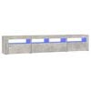 vidaXL TV Cabinet with LED Lights Concrete Grey 210x35x40 cm