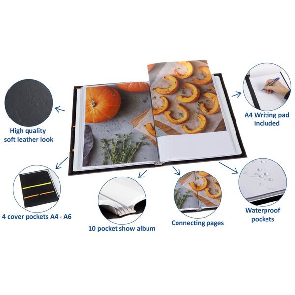 rillstab Display Book Ambassador Luxe A4 40 Pockets Black