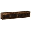 vidaXL TV Cabinets with LED Lights 2 pcs Smoked Oak 80x30x30 cm