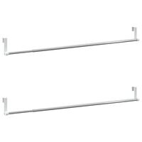 vidaXL Curtain Rails 2 pcs White and Silver 60-105 cm Aluminium