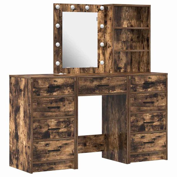 vidaXL Dressing Table 3 pcs Brown 40 x 41 x 135 cm Engineered wood