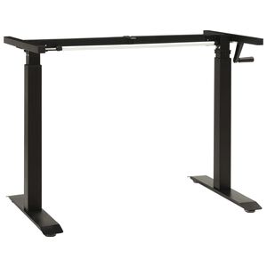 vidaXL Manual Height Adjustable Standing Desk Frame Hand Crank Black