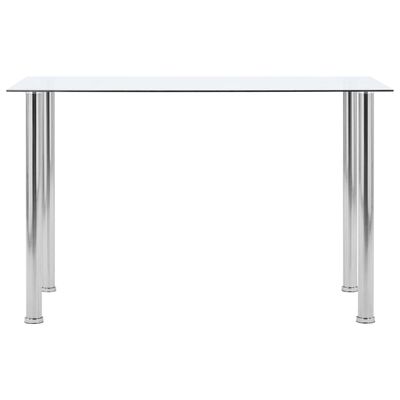 vidaXL Dining Table Transparent 120x60x75 cm Tempered Glass