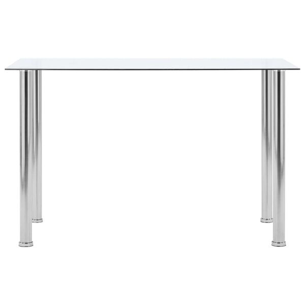 vidaXL Dining Table Transparent 120x60x75 cm Tempered Glass