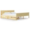 vidaXL Bed Frame without Mattress with 2 Drawers Solid Wood 200x200 cm