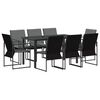 vidaXL Garden Dining Set 9 pcs Black and Anthracite 160 x 80 x 73 cm