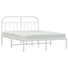 vidaXL Metal Bed Frame without Mattress with Headboard White 140x200cm