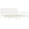 vidaXL Bed Frame without Mattress White Super King Size Solid Wood Pine