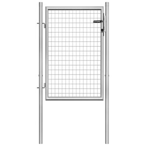 vidaXL Garden Gate Galvanised Steel 100x100 cm Silver
